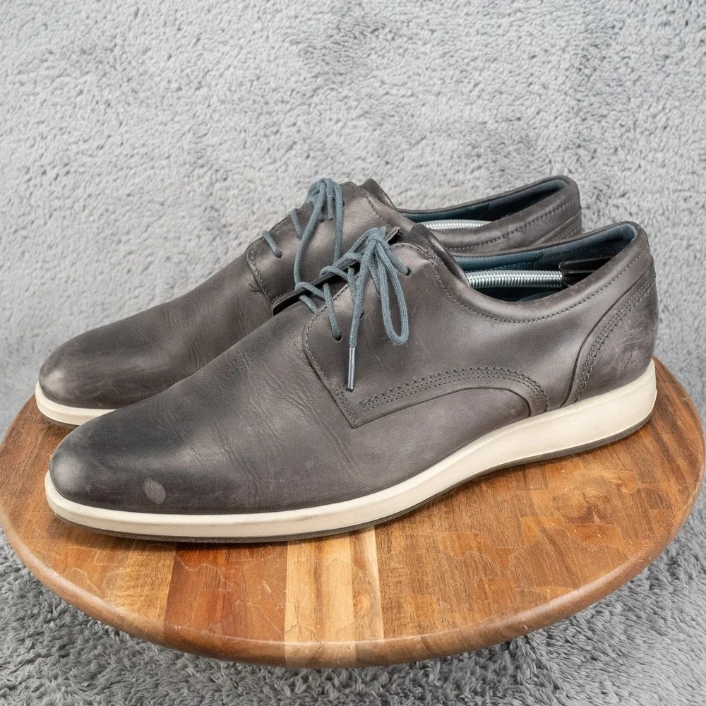 ECCO Navy Blue Leather Casual Blucher Oxfords‎ Euro 47 Men 13 M